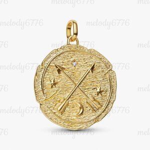 Pandora Crossing Arrows Oversized Medallion Charm